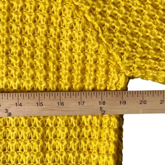 Heartloom yellow cable knit open-stitch sweater, size S - Picture 8 of 10